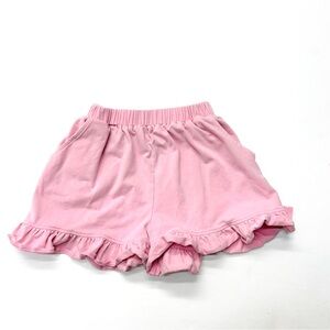 Stitchy Fish Pink Elastic Waist Ruffle Girls Nora Knit Soft Shorts